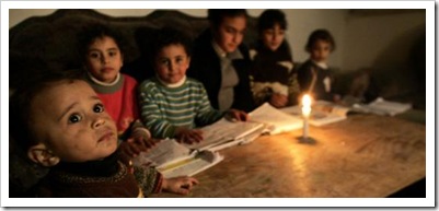 children of gaza in dark
